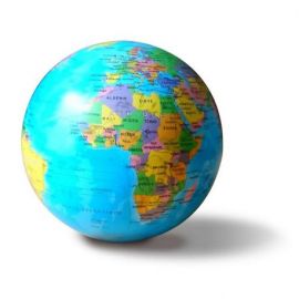 GLOBE 14 CM BLEU AUTOROTATIF LUMINEUX