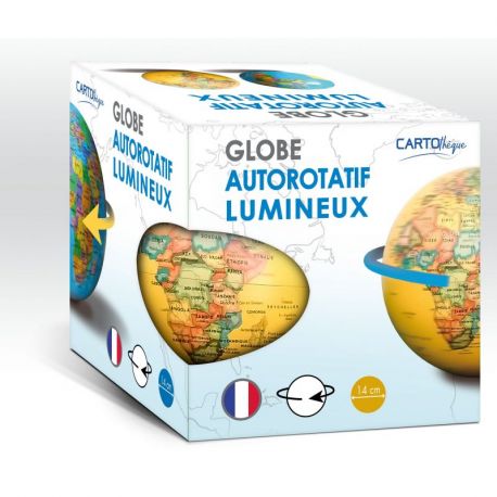 GLOBE 14 CM ANTIQUE AUTOROTATIF LUMINEUX