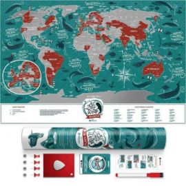 CARTE À GRATTER MARINE WORLD PLASTIQUE- 40 X 60 CM