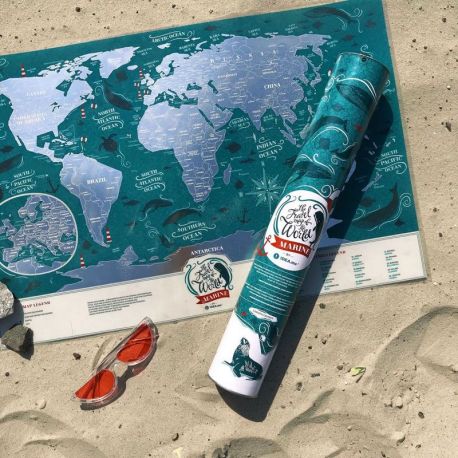 CARTE À GRATTER MARINE WORLD PLASTIQUE- 40 X 60 CM