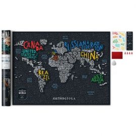 CARTE À GRATTER LETTERS WORLD PAPIER + ACCESSOIRES - 60 X 80 CM