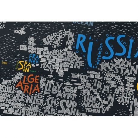 CARTE À GRATTER LETTERS WORLD PAPIER + ACCESSOIRES - 60 X 80 CM