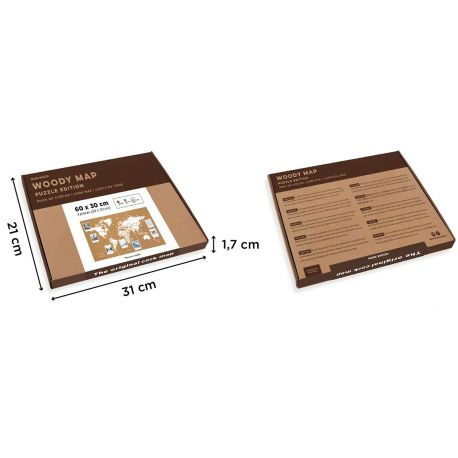 PUZZLE WOODY MAP M - WHITE