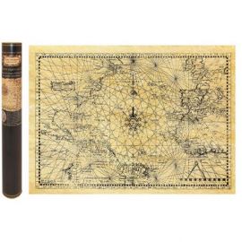 CARTE MARINE ATLANTIQUE EN 1550 58,5 CM X 42 CM