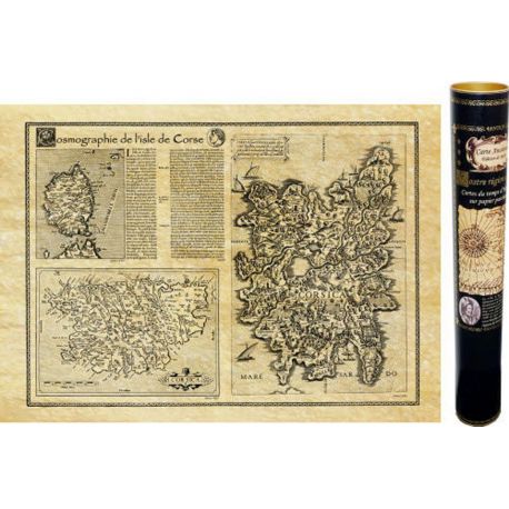 COSMOGRAPHIE DE LA CORSE 1550 50 CM X 38 CM