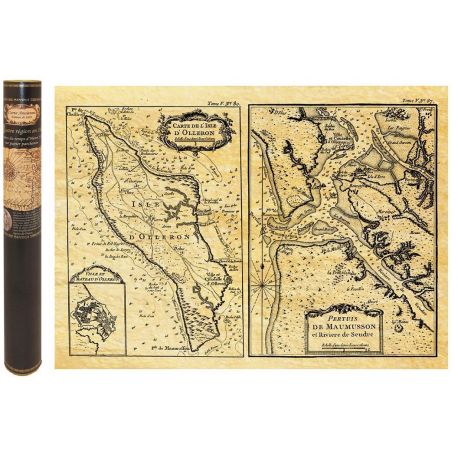 OLERON EN 1650 CARTE DE NAVIGATION 58,5 CM X 42 CM