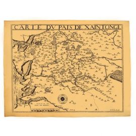 PAYS DE SAINTONGE EN 1592 58,5 CM X 42 CM