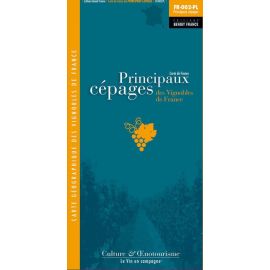 PRINCIPAUX CEPAGES DES VIGNOBLES DE FRANCE CARTE PLIEE