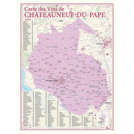 CARTE DES VINS DE CHATEAUNEUF DU PAPE