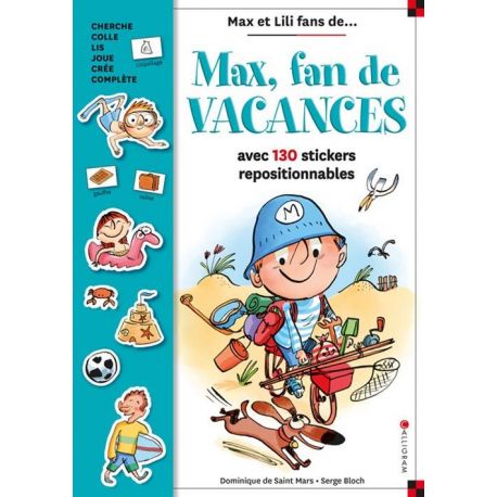 MAX FAN DE VACANCES LIVRE STICKERS