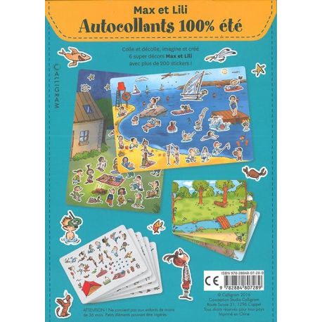MA POCHETTE DE STICKERS 100% ÉTÉ MAX ET LILI