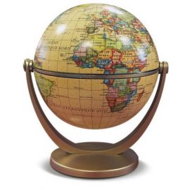 GLOBE 10 CM TOURNANT ANTIQUE POLITIQUE