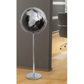 GLOBE 43 CM RELIEF NOIR CARTO ARGENT POLITIQUE