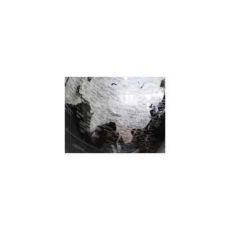 GLOBE 43 CM RELIEF NOIR CARTO ARGENT POLITIQUE