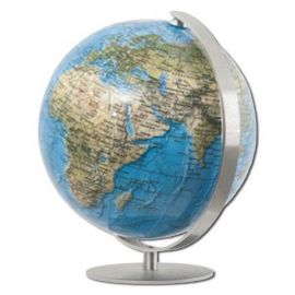 GLOBE 12 CM DUORAMA PIED ET MERIDIEN ACIER BROSSE
