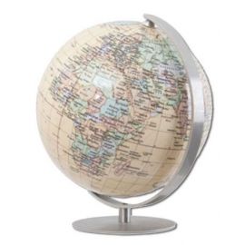 GLOBE 12 CM ROYAL PIED ET MERIDIEN EN ACIER BROSSE
