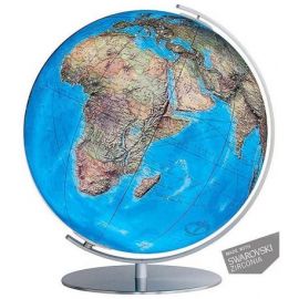 GLOBE 40 CM DUO SWAROVSKI PIED ACIER