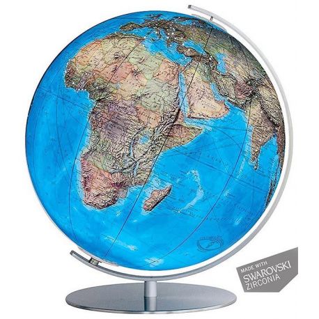 GLOBE 40 CM DUO SWAROVSKI PIED ACIER