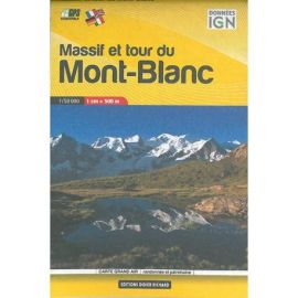MASSIF ET TOUR DU MONT BLANC CARTE EN POCHE