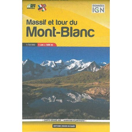 MASSIF ET TOUR DU MONT BLANC CARTE EN POCHE