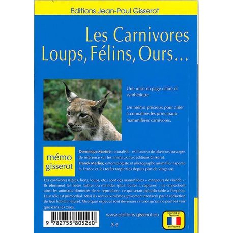 Mémo-Les carnivores, Loups, Félins, Ours