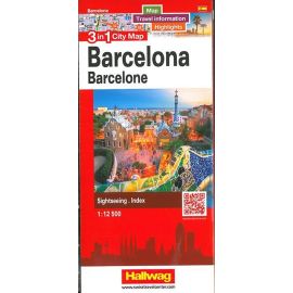 BARCELONA - BARCELONE 3 IN 1 CITY MAP