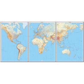 POSTER MONDE PLASTIFIE (3 FEUILLES) 143CM X 289CM