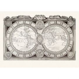 LE MONDE CONNU EN 1688 73 CM X 105 CM