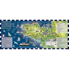 CARTE DE LA BRETAGNE ILLUSTREE