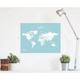 CARTE  MY WORLD XL- LIEGE BLEU FOND  BLANC 91CM X 61CM