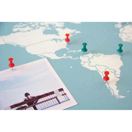 CARTE  MY WORLD XXL- LIEGE BLEU FOND  BLANC 122CM X 91CM