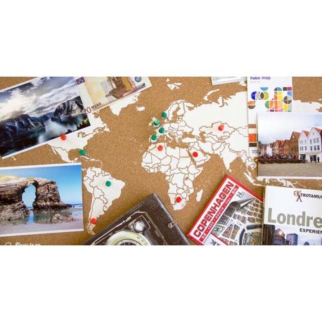 CARTE MY WORLD L - LIEGE NATUREL BLANC - 60CM X 45CM