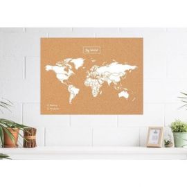 CARTE MY WORLD - XL - LIEGE NATUREL BLANC 91CM X 61CM