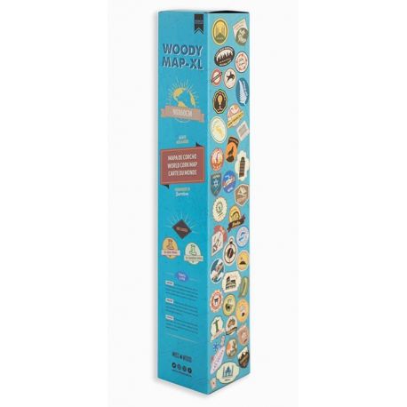 CARTE MY WORLD L - LIEGE NATUREL NOIR - 60CM X 45CM