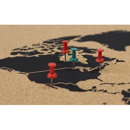 CARTE MY WORLD L - LIEGE NATUREL NOIR - 60CM X 45CM