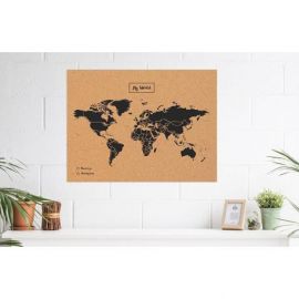 CARTE MY WORLD XL - LIEGE NATUREL NOIR - 91CM X 61CM