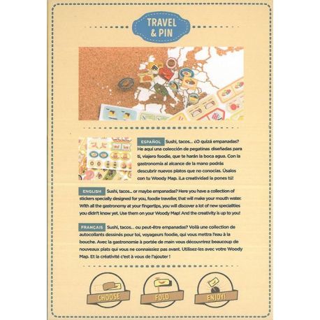 STICKERS NOURRITURE DU MONDE 64 EPINGLES ET 64 STICKERS