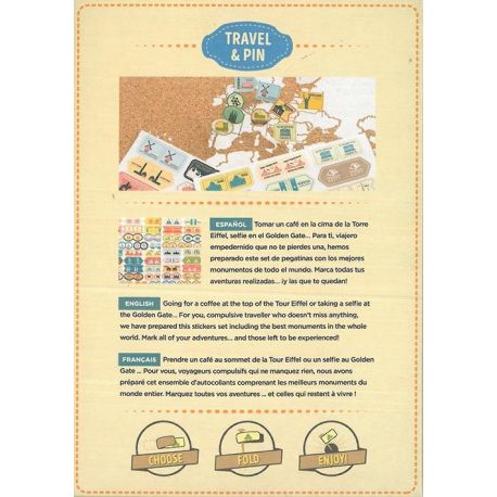 STICKERS MONUMENTS DU MONDE 64 EPINGLES ET 64 STICKERS