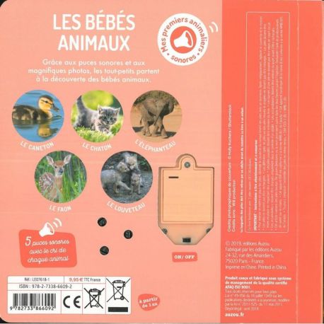 LES BEBES ANIMAUX MES PREMIERS ANIMALIERS SONORES