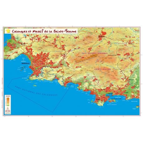LES CALANQUES ET LE MASSIF DE LA SAINTE-BEAUME  31 CM X 42 CM