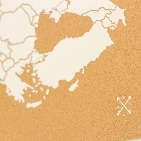 WOODY MAP L - EUROPE BLANC 60 CM X 45 CM