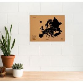 WOODY MAP L - EUROPE NOIR 60 CM X 45 CM