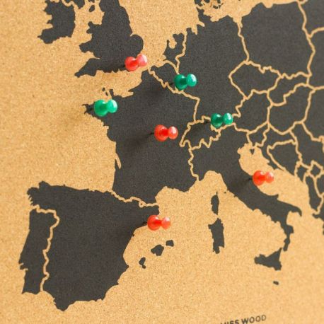 WOODY MAP L - EUROPE NOIR 60 CM X 45 CM