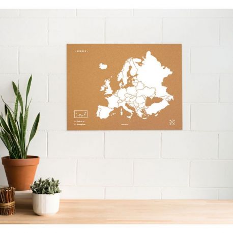 WOODY MAP XL - EUROPE BLANC 90 CM X 60 CM
