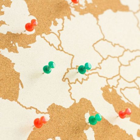 WOODY MAP XL - EUROPE BLANC 90 CM X 60 CM