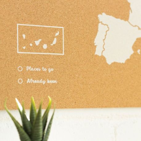 WOODY MAP XL - EUROPE BLANC 90 CM X 60 CM