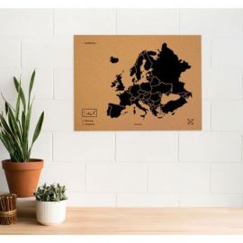 WOODY MAP XL - EUROPE NOIR 90 CM X 60 CM