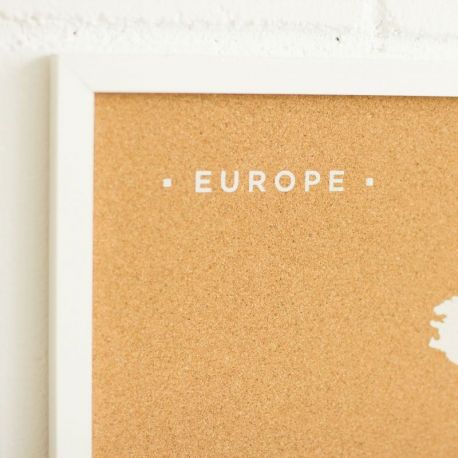 WOODY MAP L - EUROPE CADRE BLANC 63 CM X 48 CM