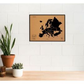 WOODY MAP L - EUROPE CADRE NOIR 63 CM X 48 CM