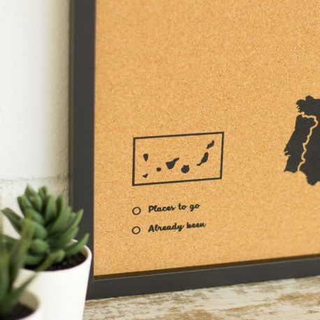 WOODY MAP L - EUROPE CADRE NOIR 63 CM X 48 CM